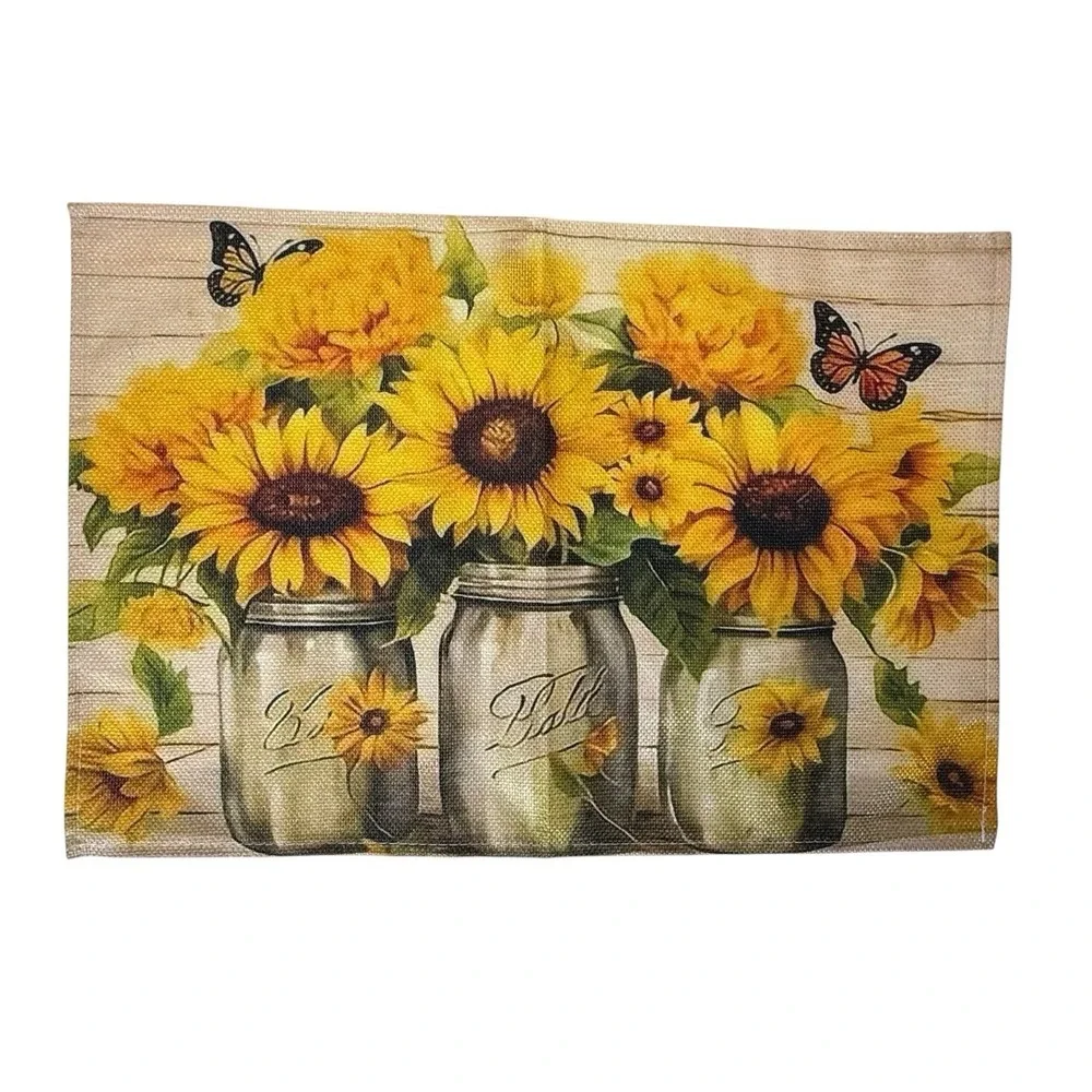 Sunflower Summer Rustic Farmhouse Placemats Set of 4